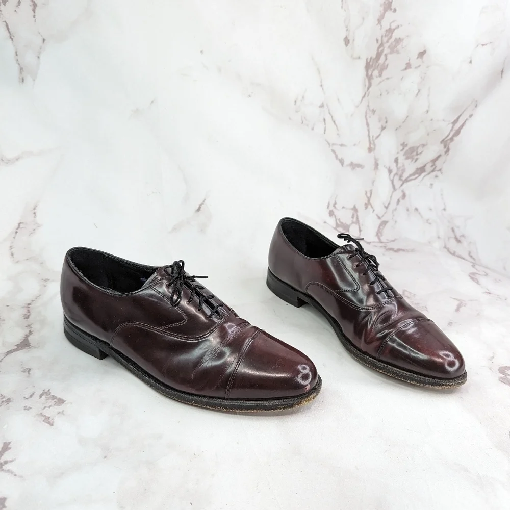Florsheim Shoes Men 10.5 D Wing Tip Oxford Dress Lace Up Ox Red
